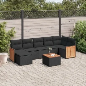 8-teiliges Gartensofa-Set und schwarze synthetische Rattankissen von , Gartensets - Ref: Foro24-3227875, Preis: 486,59 €, Rab...