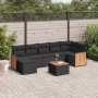 8-teiliges Gartensofa-Set und schwarze synthetische Rattankissen von , Gartensets - Ref: Foro24-3227875, Preis: 468,39 €, Rab...
