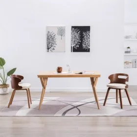 Dining chairs 2 pcs curved wood and cream synthetic leather by vidaXL, dining chairs - Ref: Foro24-283106, Price: 300,89 €, D...