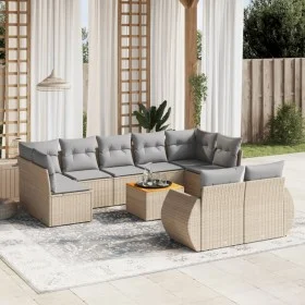 Garden sofa set with beige cushions 10 pieces synthetic rattan by , Garden sets - Ref: Foro24-3225156, Price: 622,01 €, Disco...