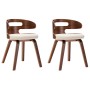 Dining chairs 2 pcs curved wood and cream synthetic leather by vidaXL, dining chairs - Ref: Foro24-283106, Price: 308,14 €, D...
