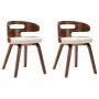 Dining chairs 2 pcs curved wood and cream synthetic leather by vidaXL, dining chairs - Ref: Foro24-283106, Price: 286,19 €, D...
