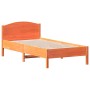 Estructura cama con cabecero madera pino marrón cera 75x190 cm de , Camas y somieres - Ref: Foro24-842629, Precio: 87,86 €, D...