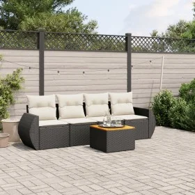 Gartenmöbel-Set, 5-teilig, mit schwarzen Polstern aus synthetischem Rattan. von , Gartensets - Ref: Foro24-3224880, Preis: 30...