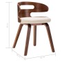 Esszimmerstühle, 2 Stück, gebogenes Holz und cremefarbenes Kunstleder von vidaXL, Essstühle - Ref: Foro24-283106, Preis: 292,...