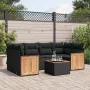 Garten-Essgruppe 7-teilig mit schwarzen Polstern aus synthetischem Rattan von , Gartensets - Ref: Foro24-3227476, Preis: 447,...