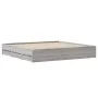 Sonoma gray engineered wood bed with drawers 160x200 cm by , Beds and slatted bases - Ref: Foro24-3207264, Price: 168,66 €, D...