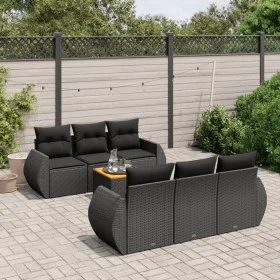 7-piece garden dining set and black synthetic rattan cushions by , Garden sets - Ref: Foro24-3224893, Price: 511,85 €, Discou...
