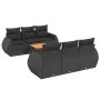 7-teiliges Garten-Essset und schwarze Kissen aus synthetischem Rattan von , Gartensets - Ref: Foro24-3224893, Preis: 513,40 €...