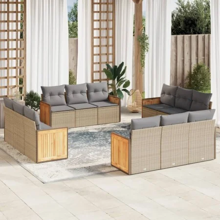 Set de sofás de jardín 12 pzas y cojines ratán sintético marrón de , Conjuntos de jardín - Ref: Foro24-3227515, Precio: 929,5...