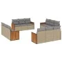 Set de sofás de jardín 12 pzas y cojines ratán sintético marrón de , Conjuntos de jardín - Ref: Foro24-3227515, Precio: 929,5...