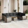10-piece garden sofa set with gray synthetic rattan cushions by , Garden sets - Ref: Foro24-3225150, Price: 600,85 €, Discoun...