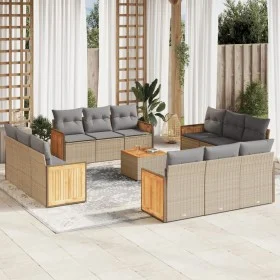 Garden sofa set with cushions 13 pieces beige synthetic rattan by , Garden sets - Ref: Foro24-3227522, Price: 971,71 €, Disco...