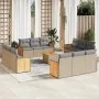 Garden sofa set with cushions 13 pieces beige synthetic rattan by , Garden sets - Ref: Foro24-3227522, Price: 971,73 €, Disco...