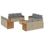 Garden sofa set with cushions 13 pieces beige synthetic rattan by , Garden sets - Ref: Foro24-3227522, Price: 971,73 €, Disco...