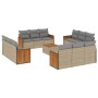 Gartensofa-Set mit Kissen, 13-teilig, beiges synthetisches Rattan von , Gartensets - Ref: Foro24-3227522, Preis: 833,68 €, Ra...