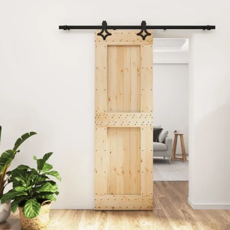 Sliding door with solid pine wood hardware 70x210 cm by , Doors - Ref: Foro24-3203145, Price: 169,79 €, Discount: %
