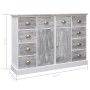 Sideboard mit 10 Schubladen graues Holz 113x30x79 cm von vidaXL, Sideboards - Ref: Foro24-284173, Preis: 260,94 €, Rabatt: %