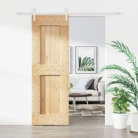 Schiebetür mit Beschlägen aus massivem Kiefernholz 70x210 cm von , Türen - Ref: Foro24-3203260, Preis: 174,76 €, Rabatt: %