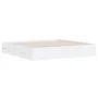 White engineered wood bed frame with drawers 160x200 cm by , Beds and slatted bases - Ref: Foro24-3207259, Price: 162,36 €, D...