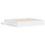 White engineered wood bed frame with drawers 160x200 cm by , Beds and slatted bases - Ref: Foro24-3207259, Price: 164,33 €, D...