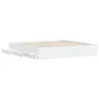 White engineered wood bed frame with drawers 160x200 cm by , Beds and slatted bases - Ref: Foro24-3207259, Price: 162,36 €, D...