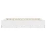 White engineered wood bed frame with drawers 160x200 cm by , Beds and slatted bases - Ref: Foro24-3207259, Price: 162,36 €, D...