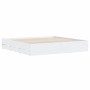Estructura cama con cajones madera ingeniería blanca 160x200 cm de , Camas y somieres - Ref: Foro24-3207259, Precio: 164,18 €