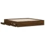 Oak brown engineered wood bed with drawers 160x200 cm by , Beds and slatted bases - Ref: Foro24-3207265, Price: 224,43 €, Dis...