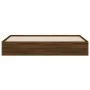 Oak brown engineered wood bed with drawers 160x200 cm by , Beds and slatted bases - Ref: Foro24-3207265, Price: 224,43 €, Dis...