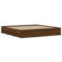 Eichenbraunes Holzwerkstoffbett mit Schubladen 160x200 cm von , Betten und Lattenroste - Ref: Foro24-3207265, Preis: 228,42 €...