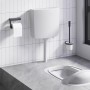 Cisterna de inodoro con entrada de agua inferior gris 3/6 L