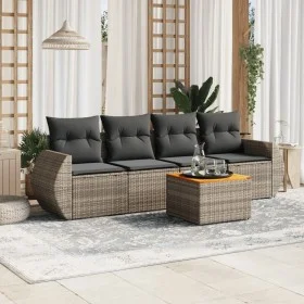 Gartensofa-Set mit Kissen, 5-teilig, graues synthetisches Rattan von , Gartensets - Ref: Foro24-3224884, Preis: 311,88 €, Rab...