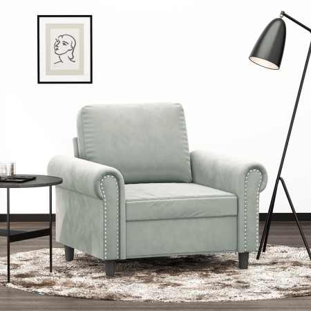Hellgrauer Samtsessel 60 cm von , Sofas - Ref: Foro24-359509, Preis: 171,34 €, Rabatt: %