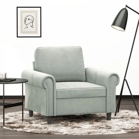Sillón de terciopelo gris claro 60 cm de , Sofás - Ref: Foro24-359509, Precio: 171,34 €, Descuento: %