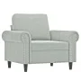 Light gray velvet armchair with stool 60 cm by , Sofas - Ref: Foro24-3201205, Price: 213,17 €, Discount: %