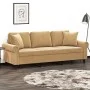 Sofá de 3 plazas con cojines terciopelo marrón 180 cm de , Sofás - Ref: Foro24-3200962, Precio: 336,55 €, Descuento: %