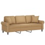 3-seater sofa with brown velvet cushions 180 cm by , Sofas - Ref: Foro24-3200962, Price: 342,62 €, Discount: %
