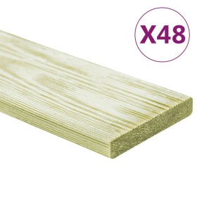 Tablas para terraza 48 uds madera de pino impregnada 5,76 m² 1m