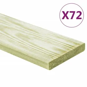 Terrace boards 72 pcs impregnated pine wood 8.64 m² 1m by , Floors and carpets - Ref: Foro24-3107772, Price: 414,74 €, Discou...