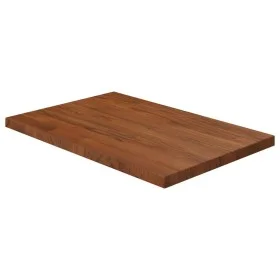 Badezimmerarbeitsplatte aus dunkelbraun behandeltem Massivholz, 60 x 40 x 2,5 cm von , Arbeitsplatten - Ref: Foro24-343054, P...