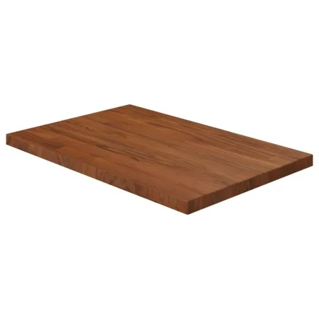 Badezimmerarbeitsplatte aus dunkelbraun behandeltem Massivholz, 60 x 40 x 2,5 cm von , Arbeitsplatten - Ref: Foro24-343054, P...