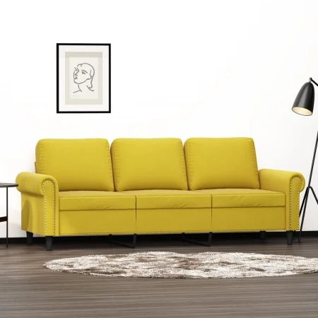 3-Sitzer-Sofa aus gelbem Samt, 180 cm von , Sofas - Ref: Foro24-359545, Preis: 274,90 €, Rabatt: %