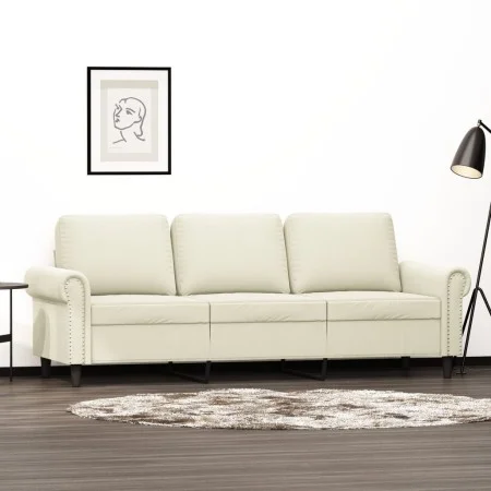 Cremefarbenes 3-Sitzer-Sofa aus Samt, 180 cm von , Sofas - Ref: Foro24-359547, Preis: 356,47 €, Rabatt: %