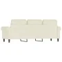 Cremefarbenes 3-Sitzer-Sofa aus Samt, 180 cm von , Sofas - Ref: Foro24-359547, Preis: 356,47 €, Rabatt: %