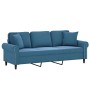 3-Sitzer-Sofa mit blauen Samtkissen 180 cm von , Sofas - Ref: Foro24-3200964, Preis: 325,67 €, Rabatt: %