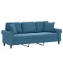 3-Sitzer-Sofa mit blauen Samtkissen 180 cm von , Sofas - Ref: Foro24-3200964, Preis: 320,14 €, Rabatt: %