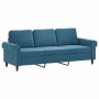 3-Sitzer-Sofa mit blauen Samtkissen 180 cm von , Sofas - Ref: Foro24-3200964, Preis: 325,67 €, Rabatt: %