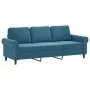 3-Sitzer-Sofa mit blauen Samtkissen 180 cm von , Sofas - Ref: Foro24-3200964, Preis: 320,14 €, Rabatt: %