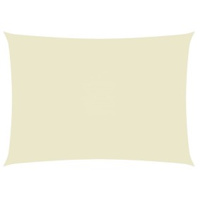 Toldo de vela rectangular tela Oxford color crema 6x8 m